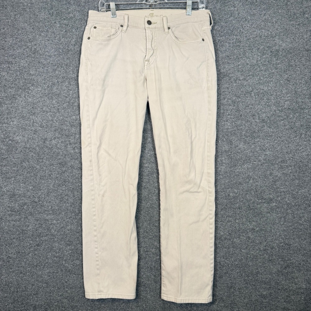 7‎ For All Mankind Slimmy Pants Mens 32x31 Beige Stretch Slim Fit Denim Chino